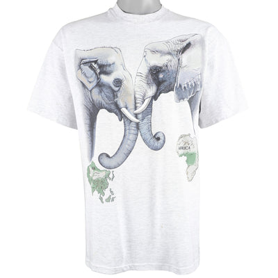 Vintage (Hanes) - Africa - Asia Elephants T-Shirt 1992 Large