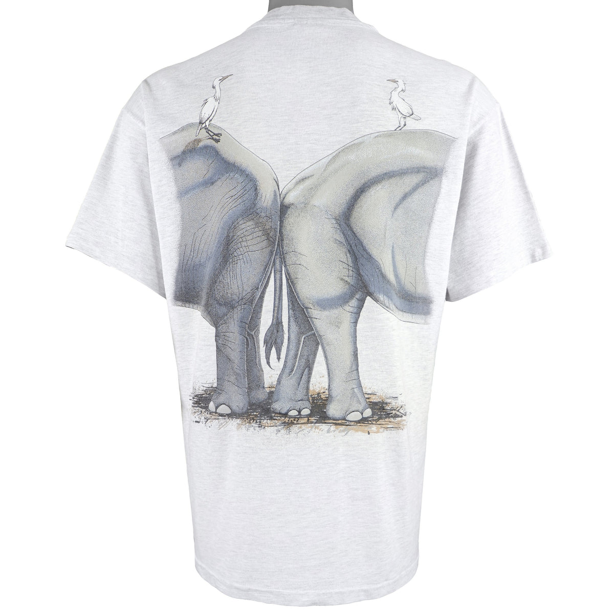 Vintage (Hanes) - Africa - Asia Elephants T-Shirt 1992 Large Vintage Retro