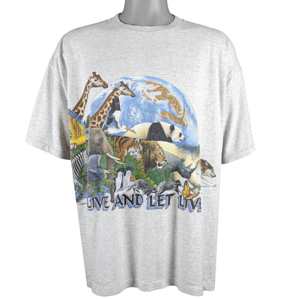 Vintage (Signal Sports) - Live and Let Live - Wildlife T-Shirt 1990s X-Large Vintage Retro