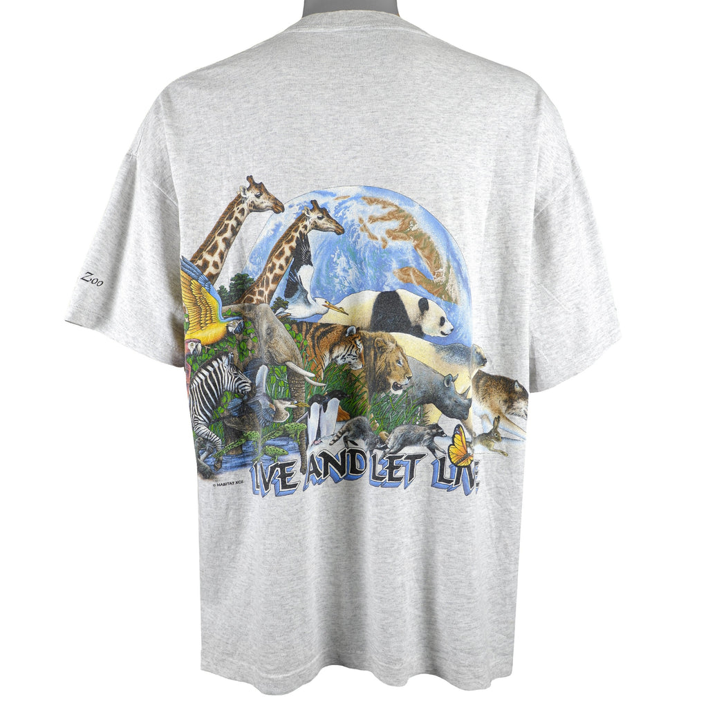 Vintage (Signal Sports) - Live and Let Live - Wildlife T-Shirt 1990s X-Large Vintage Retro