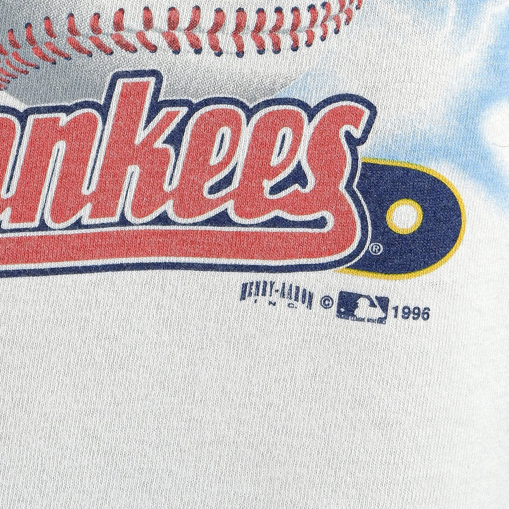 MLB (Wild Oats) - New York Yankees Spell-Out T-Shirt 1996 Large Vintage Retro Baseball