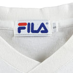 FILA - White Big Spell-Out T-Shirt 1990s Medium Vintage Retro 