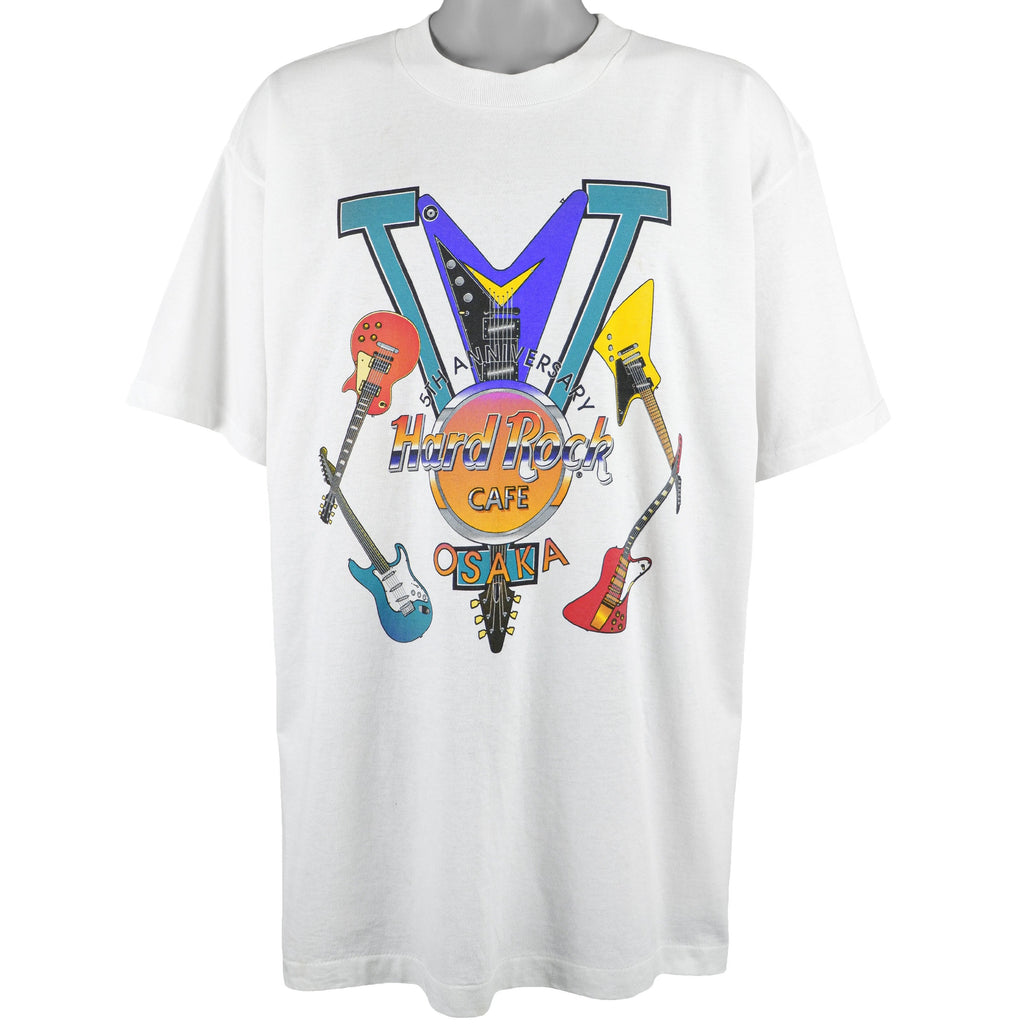 Vintage (H.L. Miller) - Hard Rock Cafe, 5th Anniversary, Osaka Deadstock T-Shirt 1990s X-Large Retro
