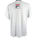 FILA - Grey Big Logo T-Shirt 1990s Medium Vintage Retro