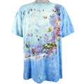Vintage (Liquid Blue) - Blue Tie Dye Sea World T-Shirt 1990s X-Large Vintage Retro