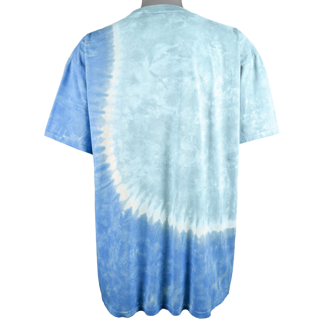 Vintage (Liquid Blue) - Blue Tie Dye Sea World T-Shirt 1990s X-Large Vintage Retro