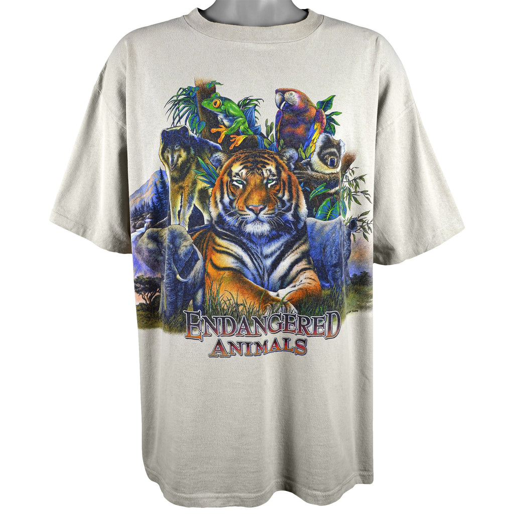Vintage (Habitat) - Endangered Animals T-Shirt 1990s X-Large Vintage Retro