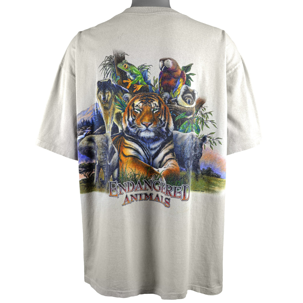 Vintage (Habitat) - Endangered Animals T-Shirt 1990s X-Large Vintage Retro