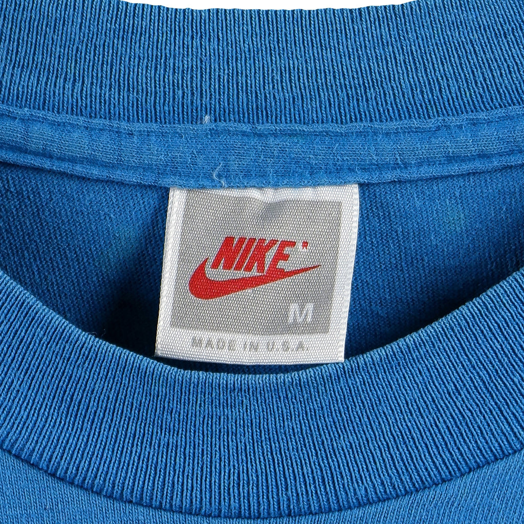 Nike - Blue Air Jordan Big Logo T-Shirt 1990s Medium Vintage Retro