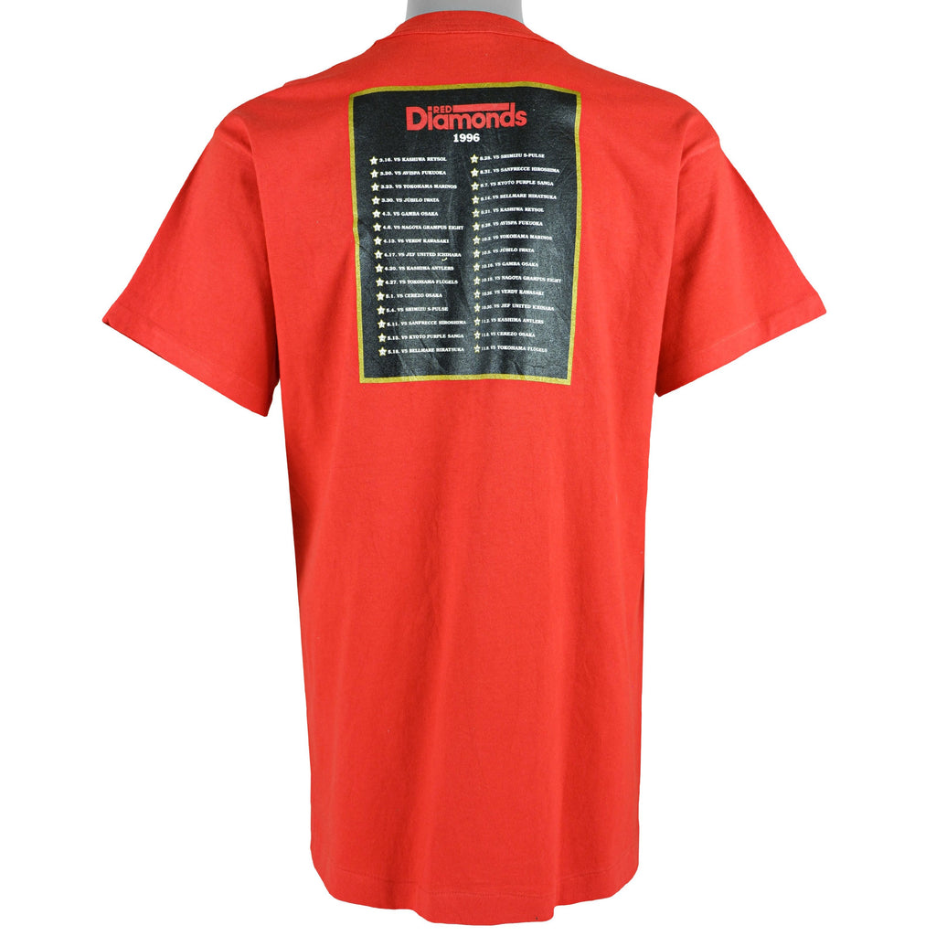 Vintage - Red Diamonds Spell-Out T-Shirt 1996 Large Vintage Retro Football