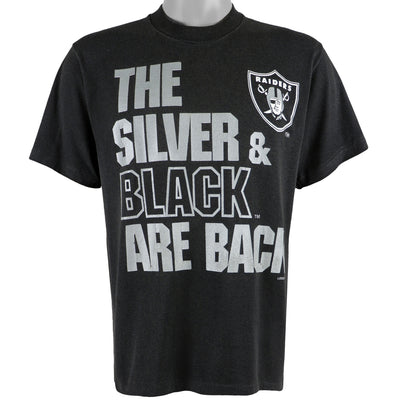 NFL (Logo 7) - Oakland Raiders Spell-Out T-Shirt 1990s Large