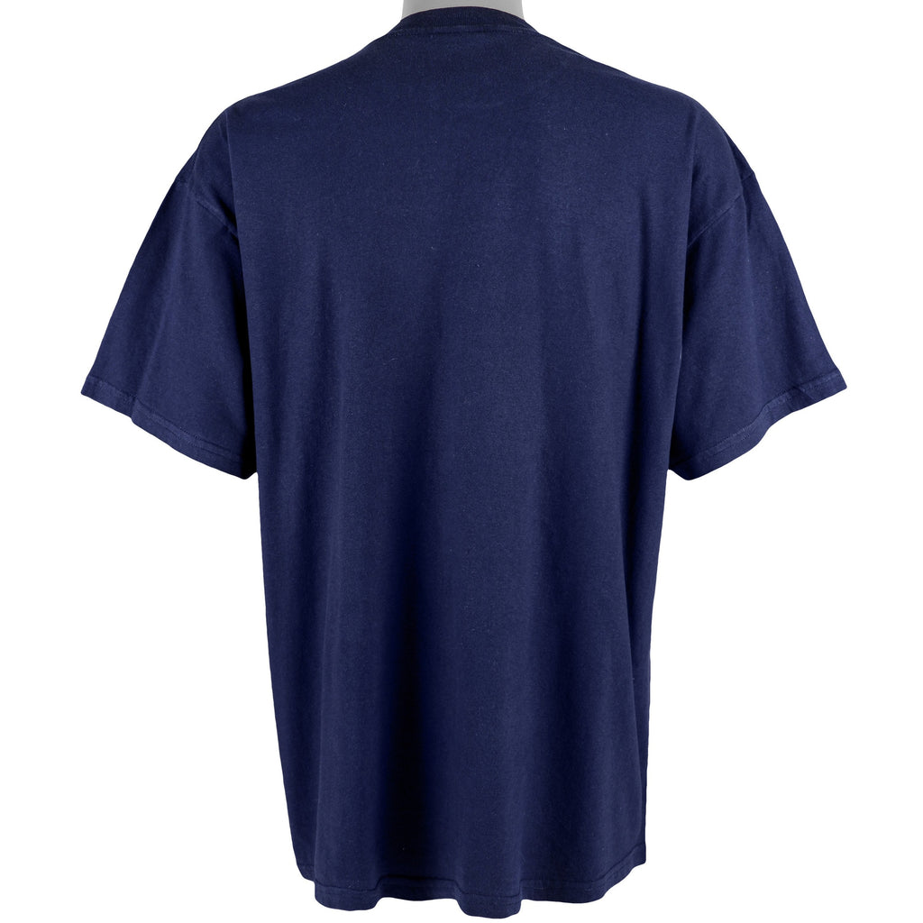 NASCAR (M&O Knits) - Blue Spell-Out T-Shirt 1990s X-Large Vintage Retro