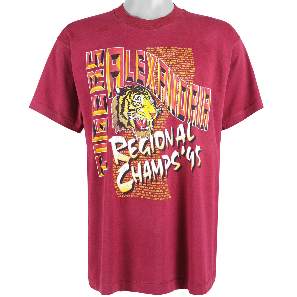 Vintage (BEST) - Alexandria Tigers High School Regional Champs T-Shirt 1995 Large Vintage Retro Basketball