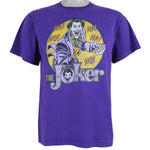DC Comics - Purple The Joker T-Shirt 1990s Medium Vintage Retro Comics