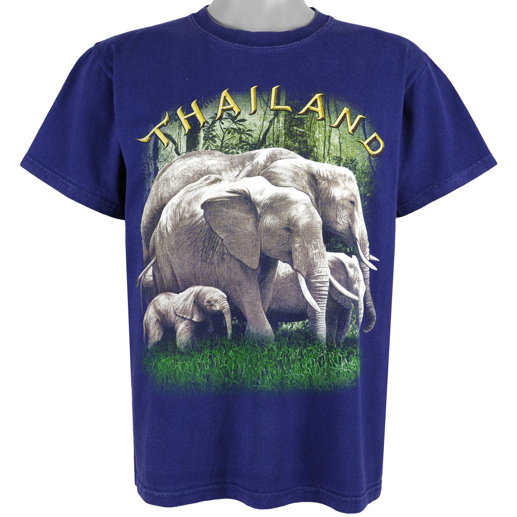 Vintage (Super) - Thailand Elephants T-Shirt 1990s Large Vintage Retro