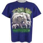 Vintage (Super) - Thailand Elephants T-Shirt 1990s Large Vintage Retro