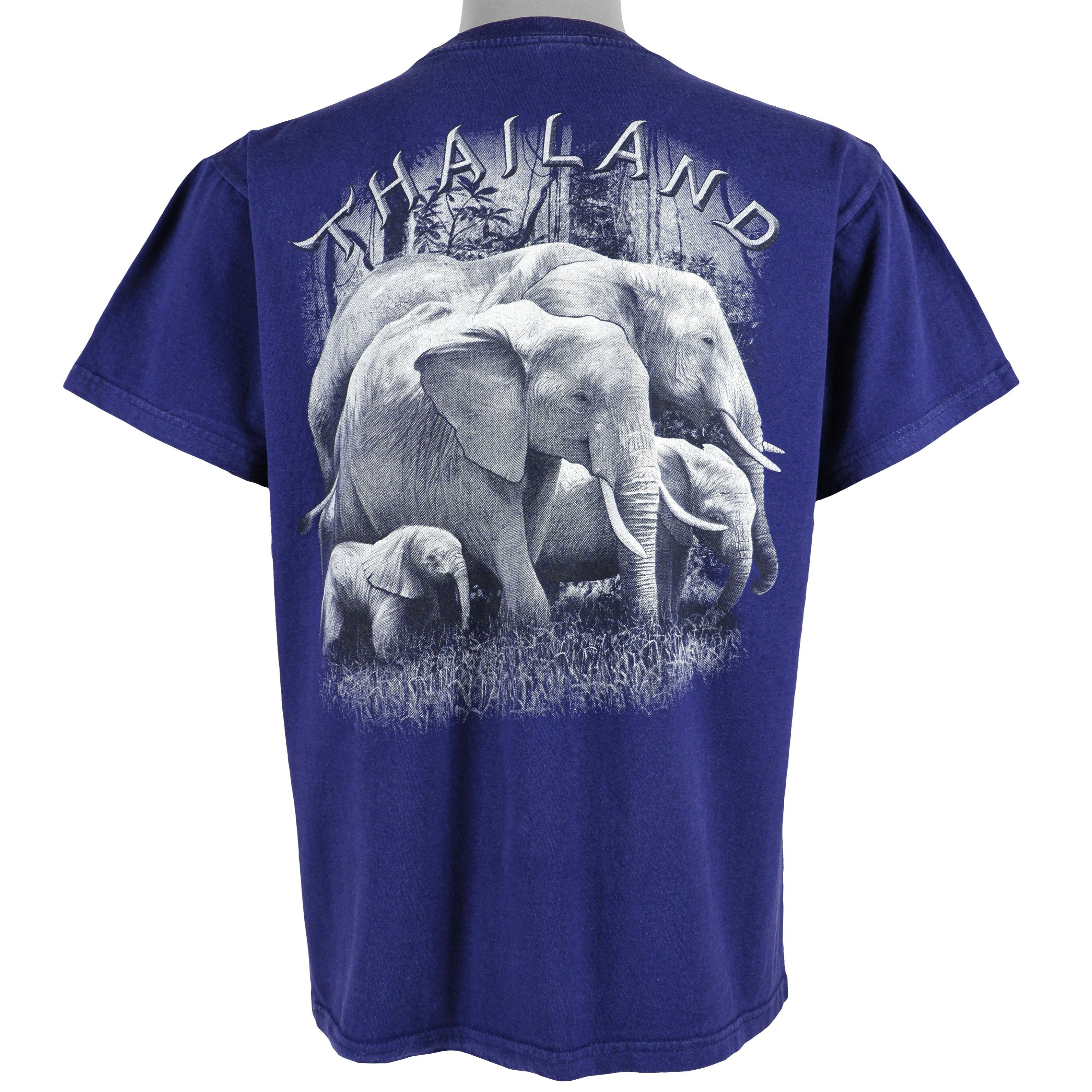 Vintage (Super) - Thailand Elephants T-Shirt 1990s Large Vintage Retro