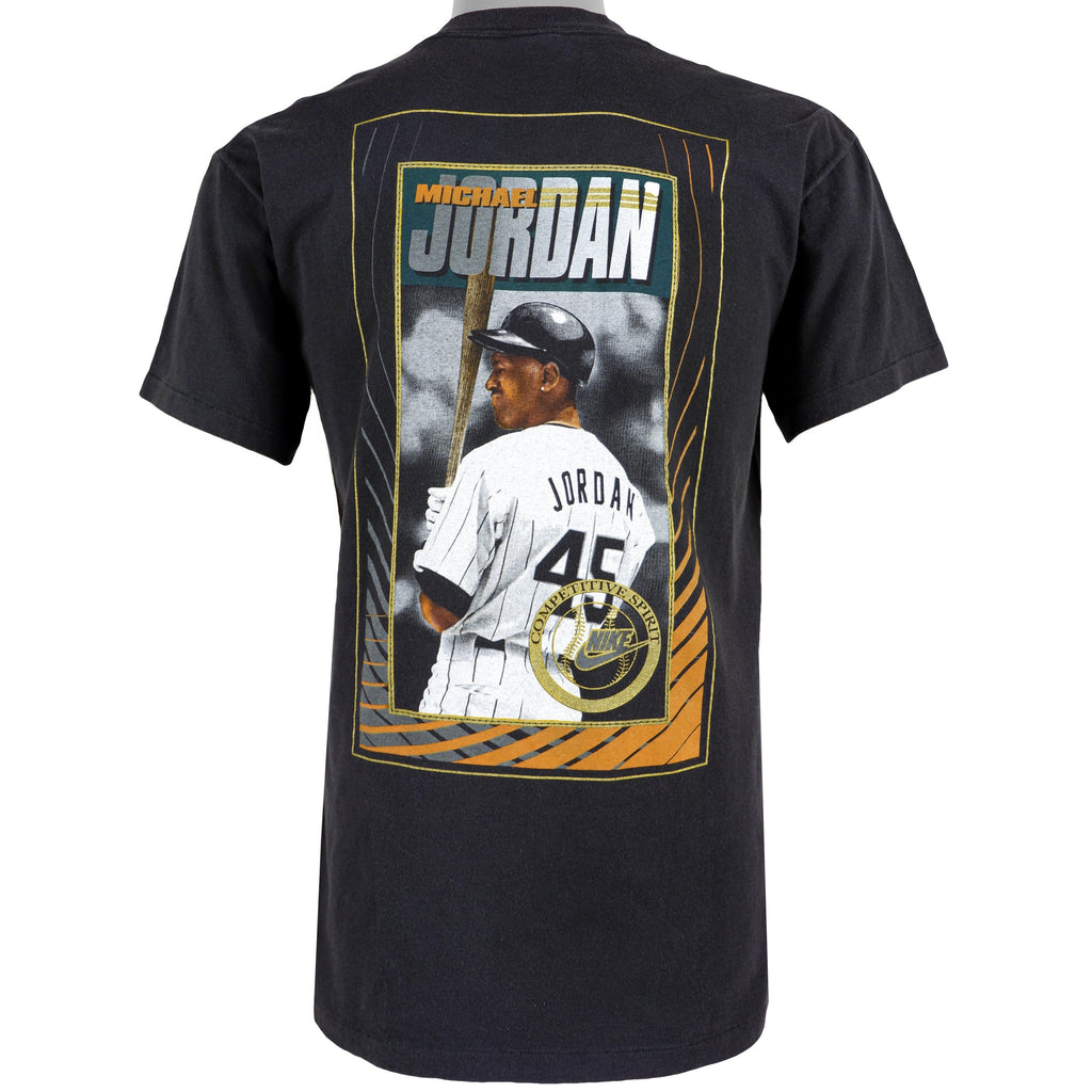 Nike - White Sox Michael Jordan #45 Big Logo T-Shirt 1990s Medium Vintage Retro Baseball