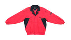 Adidas - Red with Black Button / Zip Up Windbreaker 1990s Medium Vintage Retro
