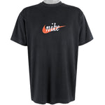 Nike - Black Big Logo T-Shirt 1990s X-Large Vintage Retro