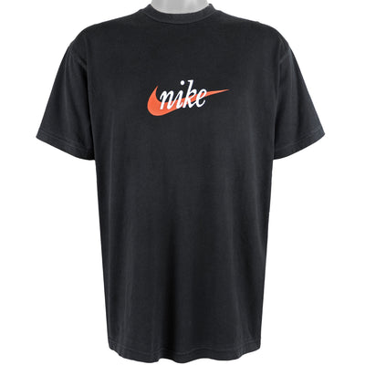 Nike - Black Big Logo T-Shirt 1990s X-Large