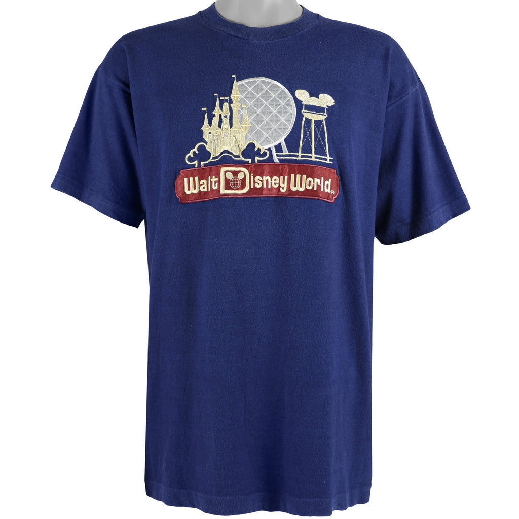Disney - Blue Walt Disney World Spell-Out T-Shirt 1990s X-Large Vintage Retro
