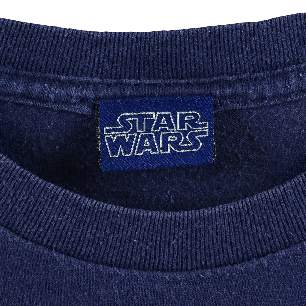 Vintage - Blue Star Wars Spell-Out T-Shirt 1990s Medium Vintage Retro