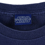 Vintage - Blue Star Wars Spell-Out T-Shirt 1990s Medium Vintage Retro