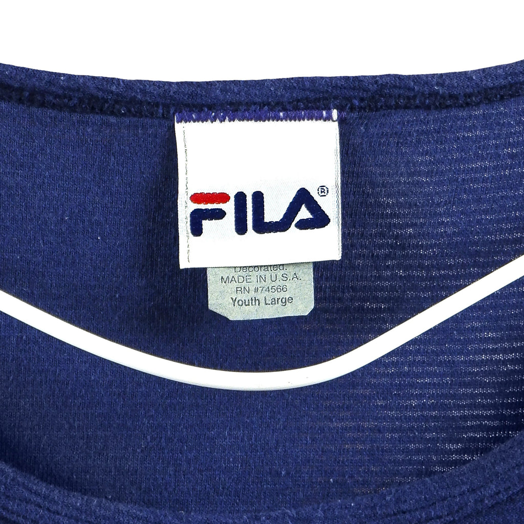 FILA - Blue spell-Out Tank Top 1990s Large Vintage Retro