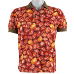FILA - Orange & Red Golf T-Shirt 1990s Medium
