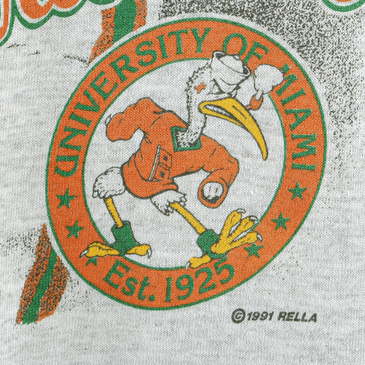 NCAA (Jerzees) - Miami Hurricanes Deadstock T-Shirt 1991 Large Vintage Retro Football College