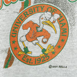 NCAA (Jerzees) - Miami Hurricanes Deadstock T-Shirt 1991 Large Vintage Retro Football College