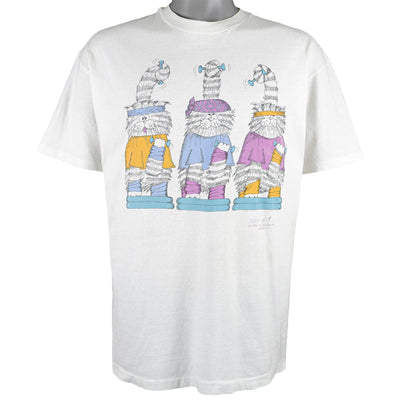 Vintage (Hanes) - Step Up Kitties By Carol Montgomery T-Shirt 1993 Large