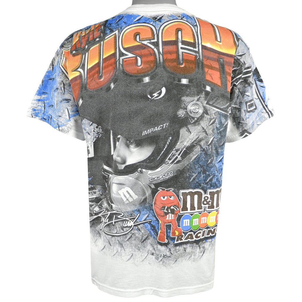 NASCAR (Chase) - Kyle Busch #18 Big Spell-Out T-Shirt 2000s Medium Vintage Retro