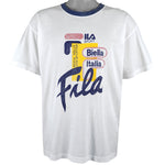 FILA - White Fila Sport Spell-Out T-Shirt 1990s Large