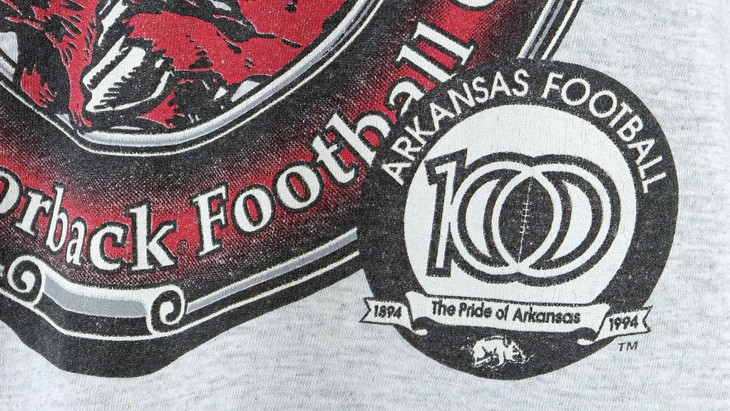 NCAA - Arkansas Razorbacks Spell-Out T-Shirt 1994 Large Vintage Retro Collage Football