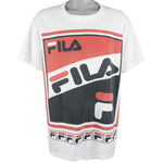 FILA - White Spell-Out T-Shirt 1990s X-Large