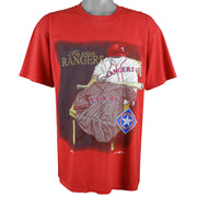 MLB (Nutmeg) - Texas Rangers T-Shirt 1995 Large Vintage Retro Baseball