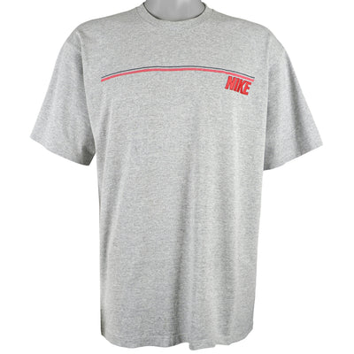 Nike - Grey Spell-Out T-Shirt 2000s Large