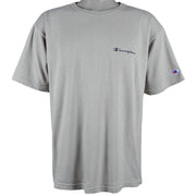 Champion - Grey Spell-Out T-Shirt 1990s Large Vintage Retro