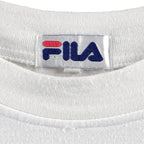 FILA - White, Red & Blue Spell-Out T-Shirt 1990s Large Vintage Retro