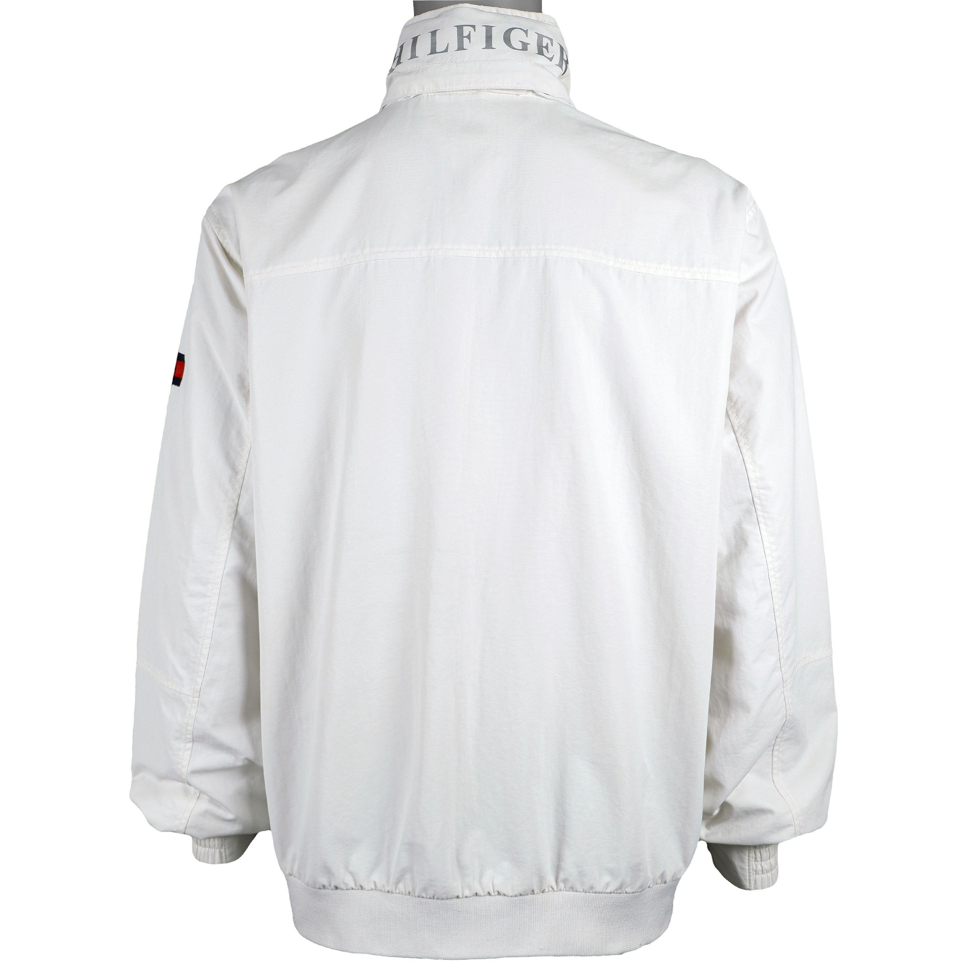 Tommy Hilfiger - White Big Spell-Out Jacket X-Large Vintage Retro