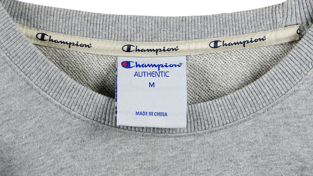 Champion - Grey Classic Crew Neck Sweatshirt 1990s Medium Vintage Retro