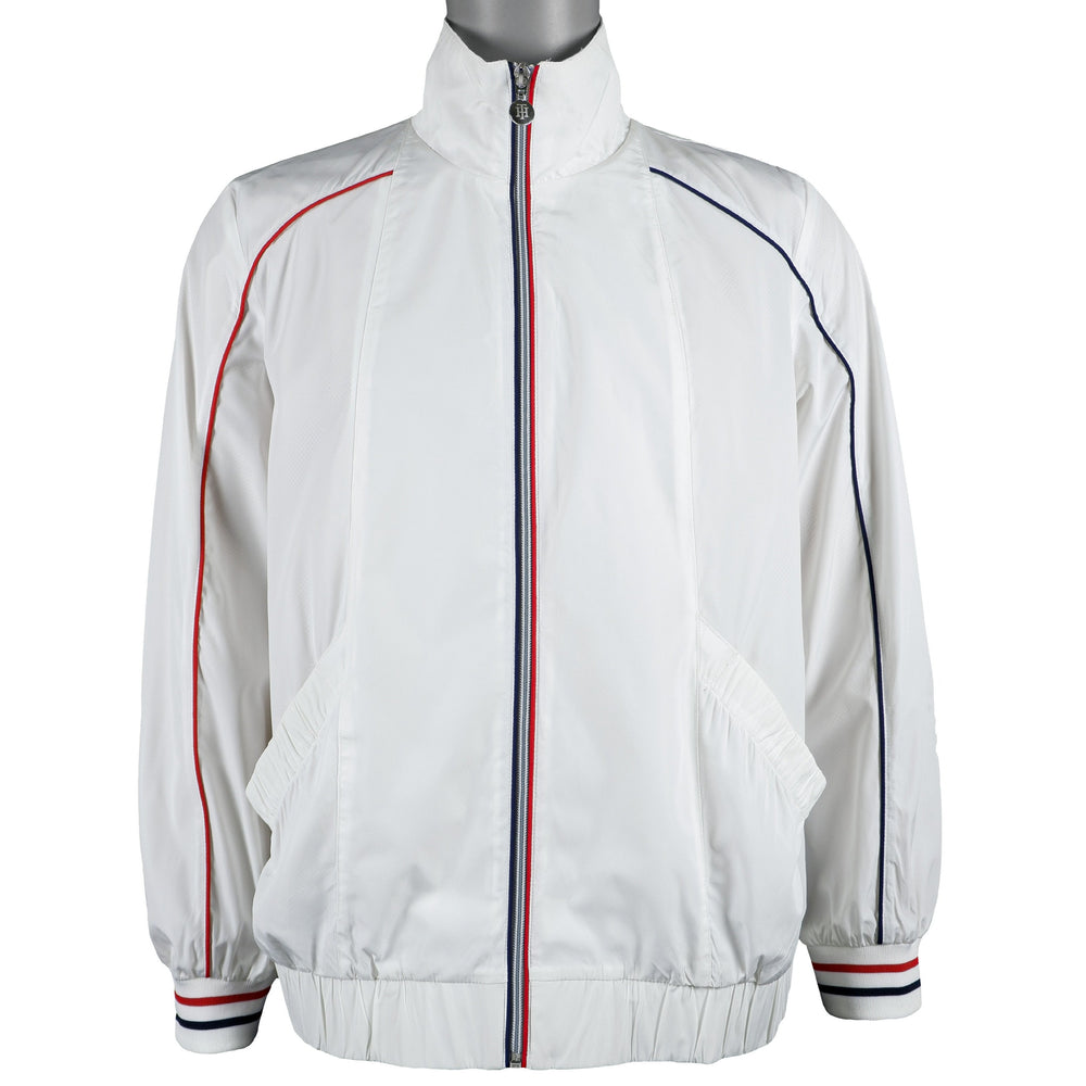 Tommy Hilfiger - White Big Spell-Out Jacket Large Vintage Retro
