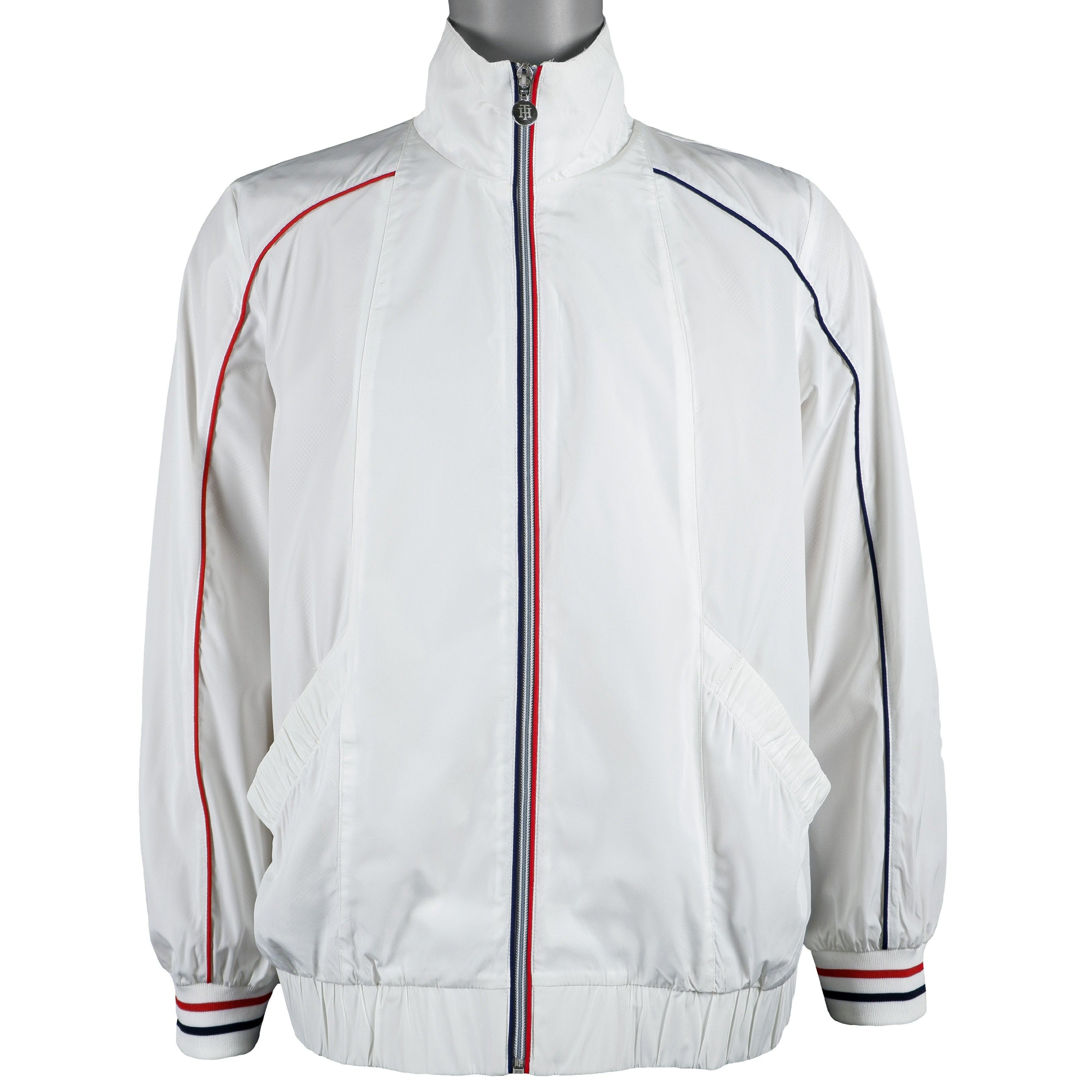 Tommy Hilfiger - White Big Spell-Out Jacket Large Vintage Retro