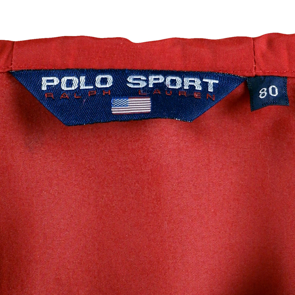 Polo Sport - Red Spell-Out Hooded Jacket Medium Vintage Retro