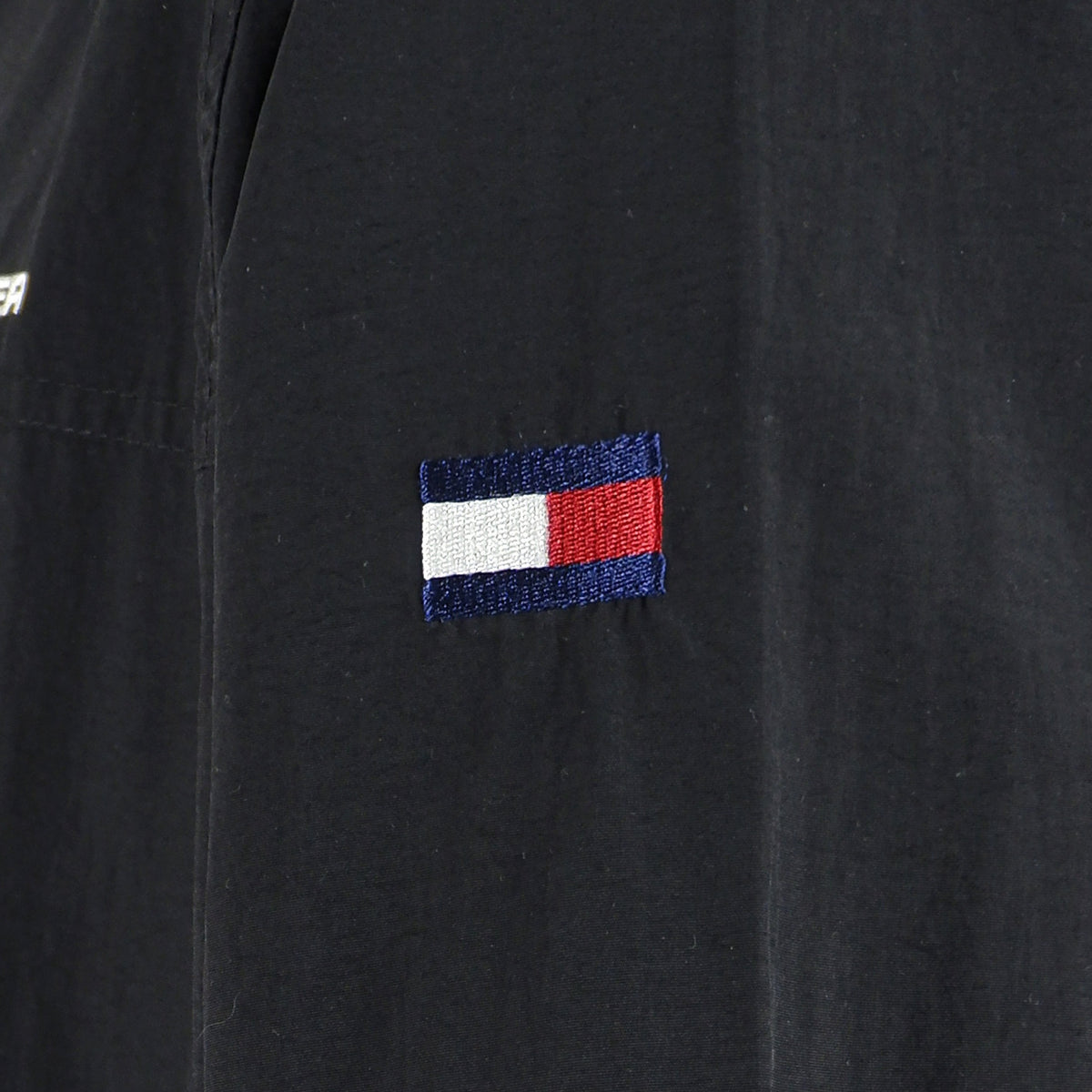 Tommy Hilfiger - Black Harrington Spell-Out Jacket X-Large Vintage Retro