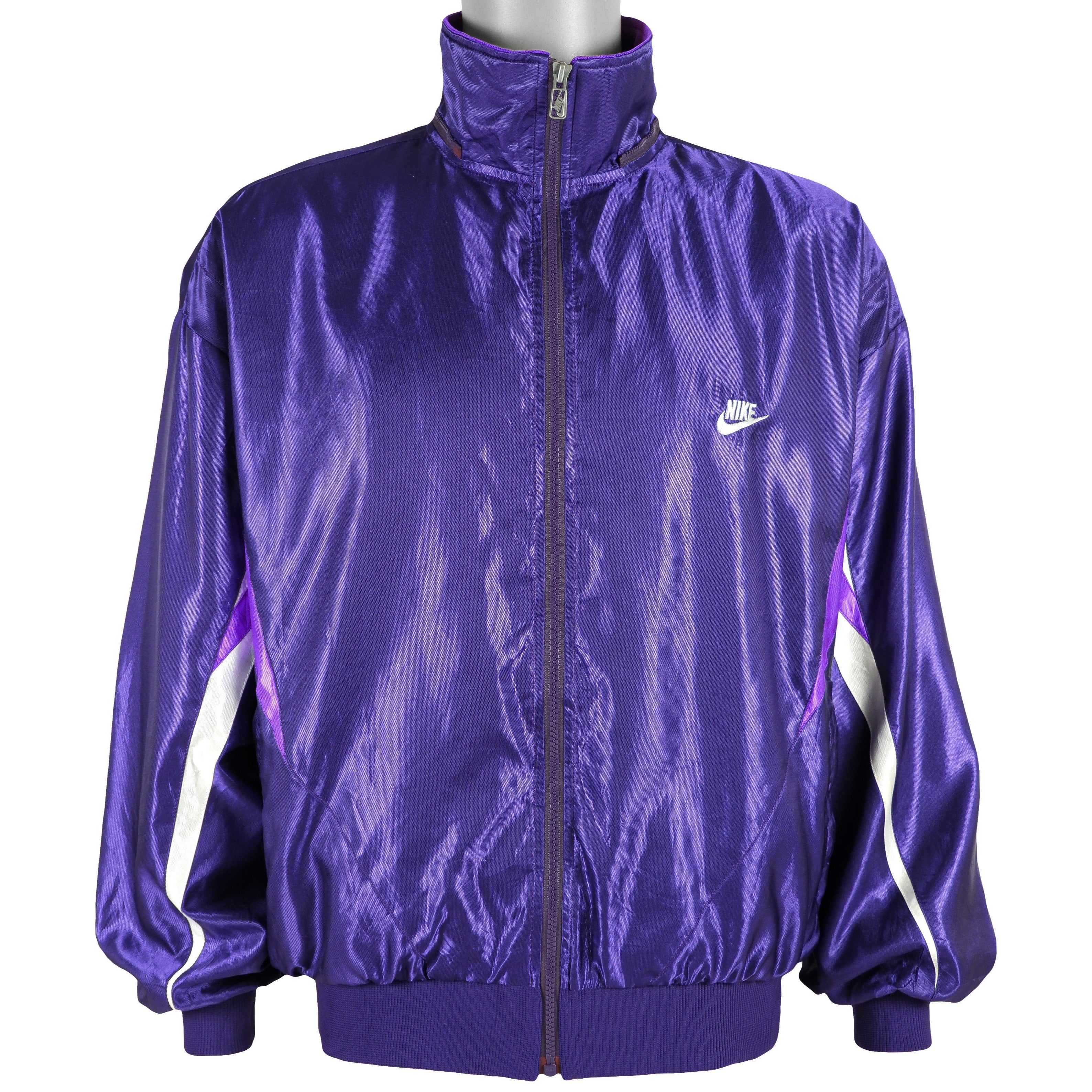 Nike - Purple Grey Tag Windbreaker 1980s Large Vintage Retro