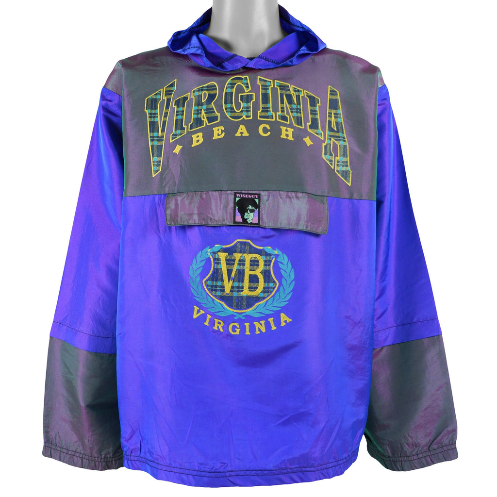 Vintage - Virginia Beach Hooded Pullover 1990s Large Vintage Retro