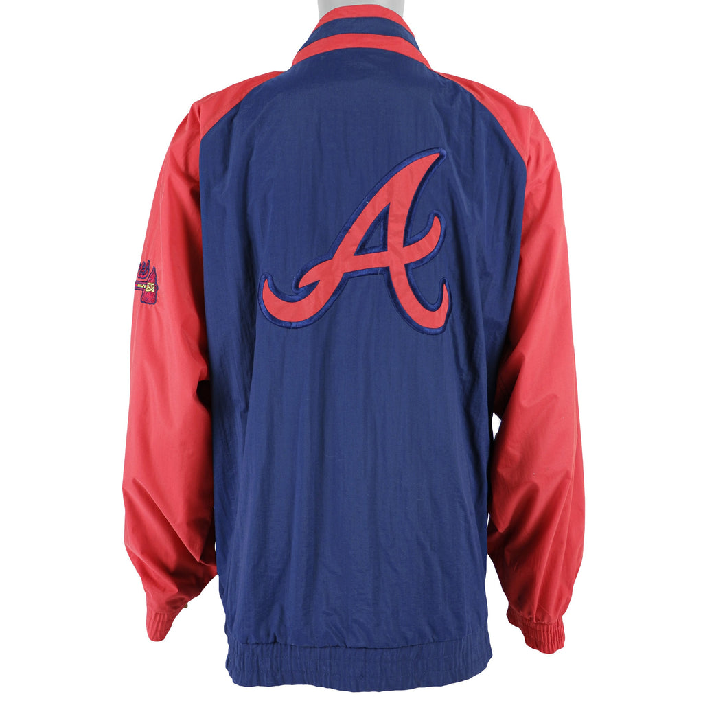 MLB (Apex One) - Atlanta Braves Spell-Out Windbreaker 1990s X-Large Vintage Retro Baseball